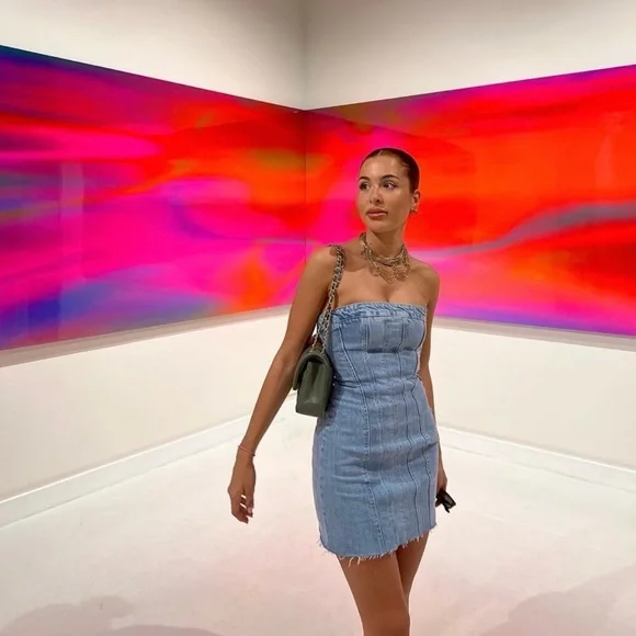 NWT Zara Denim Mini Dress - Picture 7 of 17